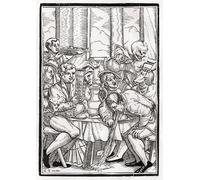 POSTERIIk Famoso moderno lienzo Impresión de Imagen La morte arriva per l'ubriacone di Hans Holbein il Giovane Para la Decoración del Hogar 60x90cm