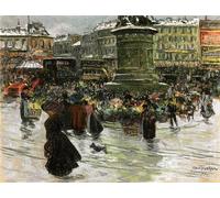 POSTERIIk Famoso moderno lienzo Impresión de Imagen Place De La République di Louis Abel truchet Para la Decoración de la Oficina 60x90cm