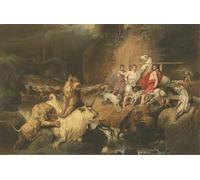 POSTERIIk Famoso Mural Fotos Prints sobre Lienzo Cazadores de animales sorprendidos por artista famoso Para la Decoración de la Oficina 60x90cm