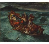 POSTERIIk Famoso Mural Fotos Prints sobre Lienzo Cristo addormentato durante la tempesta di Ferdinandeugene Delacroix Para la Decoración del Hogar 60x90cm