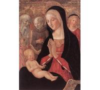 POSTERIIk Famoso Mural Fotos Prints sobre Lienzo La dama y el niño con santos y ángeles de Francesco Di Giorgio Mrtinsi Para la Decoración del Hogar 60x90cm