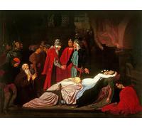 POSTERIIk Famoso Mural Fotos Prints sobre Lienzo la reconciliación de los Montescos y los Capuletos sobre los cadáveres de Julieta y de Frederic Leighton Para la Decoración del Hogar 60x90cm