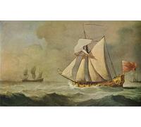 POSTERIIk Famoso Mural Fotos Prints sobre Lienzo lo yacht in mare in una fresca brezza di Willem Van De Velde il Giovane Para la Decoración del Hogar 60x90cm