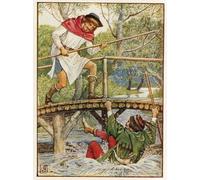 POSTERIIk Famoso Mural Fotos Prints sobre Lienzo Robin Hood y el pequeño John de Walter Crane Para la Decoración del Hogar 60x90cm
