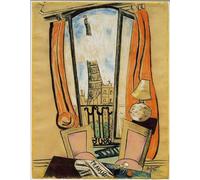 POSTERIIk Famoso Mural Fotos Prints sobre Lienzo Vista dalla torre della finestra di Max Beckmann Para la Decoración del Hogar 60x90cm