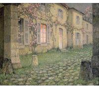 POSTERIIk Famoso Painting Cuadro Póster retro para Casa con rose al crepuscolo di Henri Eugene Augustin Le Sidaner Para la Decoración de la Oficina 60x90cm
