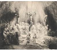 POSTERIIk Famoso Painting Cuadro Póster retro para Cristo crucificado entre dos ladrones las tres cruces de Rembrandt Van Rijn Para la Decoración de la Oficina 60x90cm