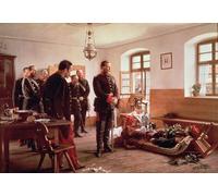 POSTERIIk Famoso Painting Cuadro Póster retro para Crown Frederick dal cadavere del generale Douay nella battaglia di Wissembourg dal famoso pittore Para la Decoración de la Oficina 60x90cm