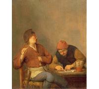 POSTERIIk Famoso Painting Cuadro Póster retro para Due fumatori in un interno di Adriaen Jansz Van Ostade Para la Decoración de la Oficina 60x90cm