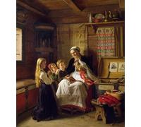 POSTERIIk Famoso Painting Cuadro Póster retro para Il matrimonio della nonna di Adolph Tidemand Para la Decoración de la Oficina 60x90cm