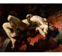 POSTERIIk Famoso Painting Cuadro Póster retro para Ixion gettato nell'Ade di Jules Elie Delaunay Para la Decoración del Hogar 60x90cm
