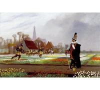 POSTERIIk Famoso Painting Cuadro Póster retro para la follia dei tulipani di Jean Leon Gerome Para la Decoración de la Oficina 60x90cm