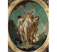 POSTERIIk Famoso Painting Cuadro Póster retro para le Tre Grazie che reggono Cupido di François Boucher Para la Decoración de la Oficina 60x90cm