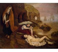 POSTERIIk Famoso Painting Cuadro Póster retro para Ritrovamento di Don Juan di Madox Brown Para la Decoración del Hogar 60x90cm