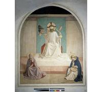 POSTERIIk Famoso Pintura Abstracta Lienzo de graffiti Cristo schiaffeggia con la Vergine e San Girolamo Affresco del Beato Angelico Para la Decoración de la Oficina 60x90cm
