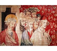 POSTERIIk Famoso Pintura Abstracta Lienzo de graffiti Detalle de Hombres escuchando al ángel prediciendo su tortura de Nicolas Bataille Para la Decoración del Hogar 60x90cm