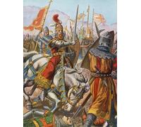 POSTERIIk Famoso Pintura Abstracta Lienzo de graffiti Federico Barbarossa è ferito nella battaglia di Legnano di Tancredi Scarpelli Para la Decoración del Hogar 60x90cm