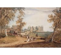 POSTERIIk Famoso Pintura Abstracta Lienzo de graffiti il fronte nord-occidentale Cassiobury con segugi e cacciatori di Mallord William Turner Para la Decoración del Hogar 60x90cm