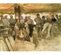 POSTERIIk Famoso Pintura Abstracta Lienzo de graffiti Il mercato delle patate di Vincent Van Gogh Para la Decoración de la Oficina 60x90cm