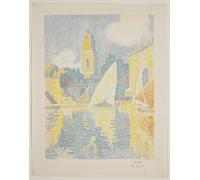 POSTERIIk Famoso Pintura Abstracta Lienzo de graffiti il porto di St. Tropez di Paul Signac Para la Decoración del Hogar 60x90cm