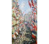POSTERIIk Famoso Pintura Abstracta Lienzo de graffiti la Festa di giugno di Rue Montorgueil a Parigi di Claude Monet Para la Decoración del Hogar 60x90cm