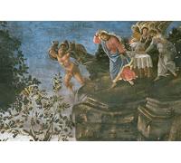 POSTERIIk Famoso Pintura Abstracta Lienzo de graffiti la Purificazione del lebbroso e la tentazione di Cristo nella Cappella Sistina di Sandro Botticelli Para la Decoración de la Oficina 60x90cm