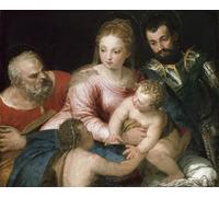 POSTERIIk Famoso Pintura Abstracta Lienzo de graffiti la Sagrada Familia con elSan Juan Bautista y San Jorge de Paolo Veronese Para la Decoración del Hogar 60x90cm