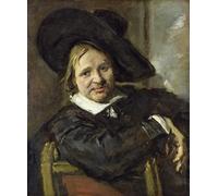 POSTERIIk Famoso Pintura Abstracta Lienzo de graffiti L'uomo dal cappello floscio dopo di Frans Hals Para la Decoración del Hogar 60x90cm
