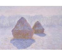 POSTERIIk Famoso Pintura Abstracta Lienzo de graffiti Mucchi di fieno vicino a Giverny di Claude Monet Para la Decoración del Hogar 60x90cm