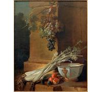 POSTERIIk Famoso Pintura Abstracta Lienzo de graffiti Natura morta con sedano alla frutta e ciotola di por di Jean Baptiste Oudry Para la Decoración del Hogar 60x90cm