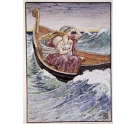 POSTERIIk Famoso Pintura Abstracta Lienzo de graffiti per due giorni e due notti la barca fu lanciata di qua e di là di Walter Crane Para la Decoración de la Oficina 60x90cm