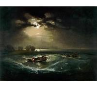 POSTERIIk Famoso Pintura Abstracta Lienzo de graffiti Pescatori in mare nel mare di Cholmeley di Mallord William Turner Para la Decoración del Hogar 60x90cm