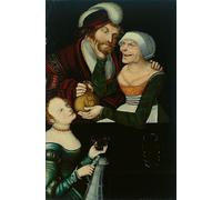 POSTERIIk Famoso Pintura Abstracta Lienzo de graffiti San Giorgio che uccide il drago di Lucas Cranach il Vecchio Para la Decoración de la Oficina 60x90cm