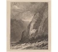 POSTERIIk Famoso Pintura Abstracta Lienzo de graffiti Scogliere nella tempesta di Alexandre Calame Para la Decoración de la Oficina 60x90cm