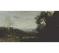 POSTERIIk Famoso Pintura Abstracta Lienzo de graffiti sulla collina sopra di Jean Baptiste Camille Corot Para la Decoración del Hogar 60x90cm
