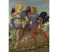 POSTERIIk Famoso Pintura Abstracta Lienzo de graffiti Tobia e l'angelo di Andrea Del Verrocchio Para la Decoración del Hogar 60x90cm