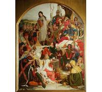 POSTERIIk Pinturas Famosas impresion Pared Arte cuadros de lienzo Chaucer Alla corte di Edoardo III di Madox Brown Para la Decoración de la Oficina 60x90cm