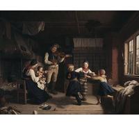 POSTERIIk Pinturas Famosas impresion Pared Arte cuadros de lienzo Domingo por la tarde en una granja en Dalecarlia por Amalia Lindegren Para la Decoración del Hogar 60x90cm