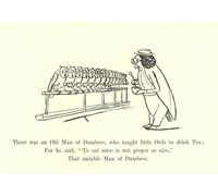 POSTERIIk Pinturas Famosas impresion Pared Arte cuadros de lienzo Había un anciano Dumbree que enseñaba a los pequeños búhos a beber té de Edward Leaars Para la Decoración del Hogar 60x90cm