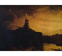 POSTERIIk Pinturas Famosas impresion Pared Arte cuadros de lienzo il Mulino di Rembrandt Van Rijn Para la Decoración de la Oficina 60x90cm