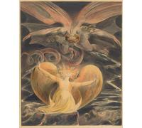 POSTERIIk Pinturas Famosas impresion Pared Arte cuadros de lienzo ilDrago Rosso e la donna vestita di sole di William Blake Para la Decoración del Hogar 60x90cm