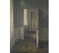 POSTERIIk Pinturas Famosas impresion Pared Arte cuadros de lienzo Interno con sedia Windsor di Vilhelm Hammershoi Para la Decoración del Hogar 60x90cm