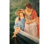 POSTERIIk Pinturas Famosas impresion Pared Arte cuadros de lienzo Madre e figlio in barca di Mary Cassatt Para la Decoración de la Oficina 60x90cm