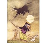 POSTERIIk Pinturas Famosas impresion Pared Arte cuadros de lienzo Mamma Oca la mucca saltò sulla luna di Arthur Rackham Para la Decoración de la Oficina 60x90cm