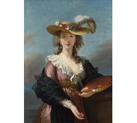 POSTERIIk Pinturas Famosas moderno lienzo Impresión de Imagen Autoritratto con cappello di paglia di Louise Élisabeth Vigée Le Brun Para la Decoración del Hogar 60x90cm