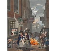 POSTERIIk Pinturas Famosas moderno lienzo Impresión de Imagen I tempi del giorno e della notte di William Hogarth Para la Decoración de la Oficina 60x90cm