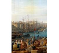POSTERIIk Pinturas Famosas moderno lienzo Impresión de Imagen il porto di Marsiglia nel dettaglio che rappresenta lo sbarco delle merci di Claude Vernet Para la Decoración del Hogar 60x90cm
