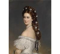 POSTERIIk Pinturas Famosas moderno lienzo Impresión de Imagen L'imperatrice Elisabetta d'Austria con le stelle tra i capelli di Xaver Winterhalter Para la Decoración de la Oficina 60x90cm