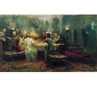 POSTERIIk Pinturas Famosas moderno lienzo Impresión de Imagen L'ultima Cena Il'ya Repin Para la Decoración del Hogar 60x90cm