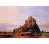 POSTERIIk Pinturas Famosas moderno lienzo Impresión de Imagen Mont St. Michel Normandy Falling Tide di George Clarkson Stanfield Para la Decoración de la Oficina 60x90cm
